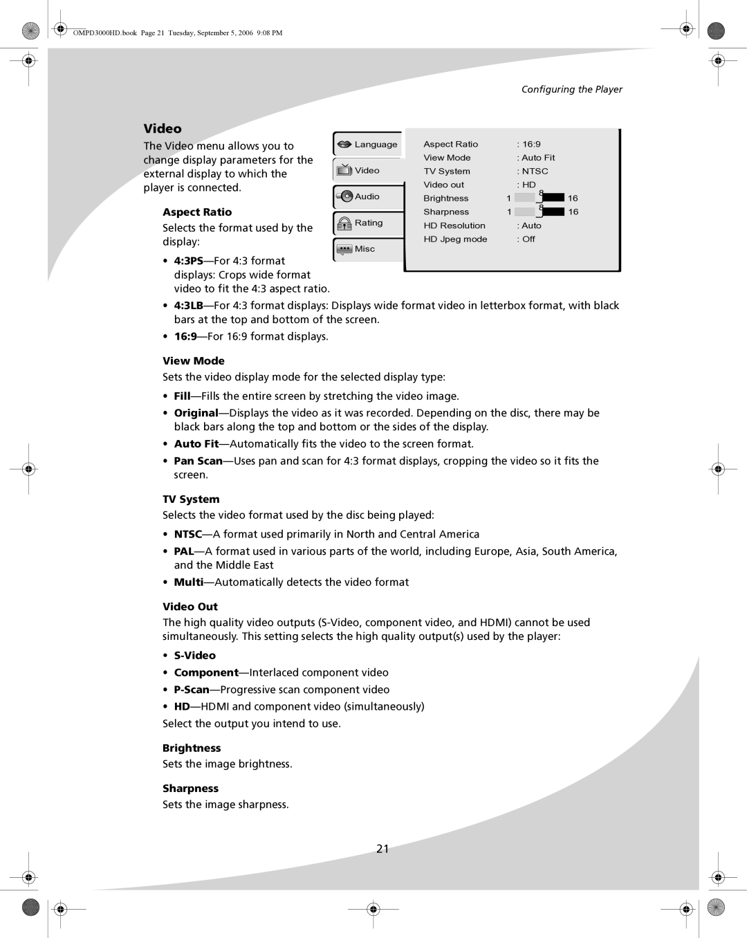 SpectronIQ PD-3000HD user manual Video 