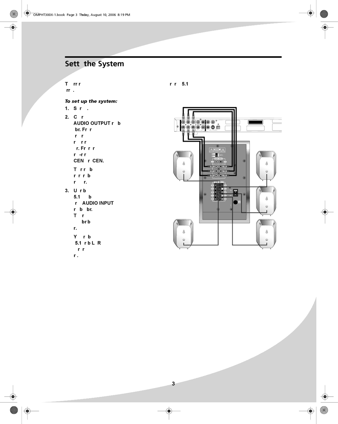 SpectronIQ PHT-300X user manual Setting Up the System, To set up the system 