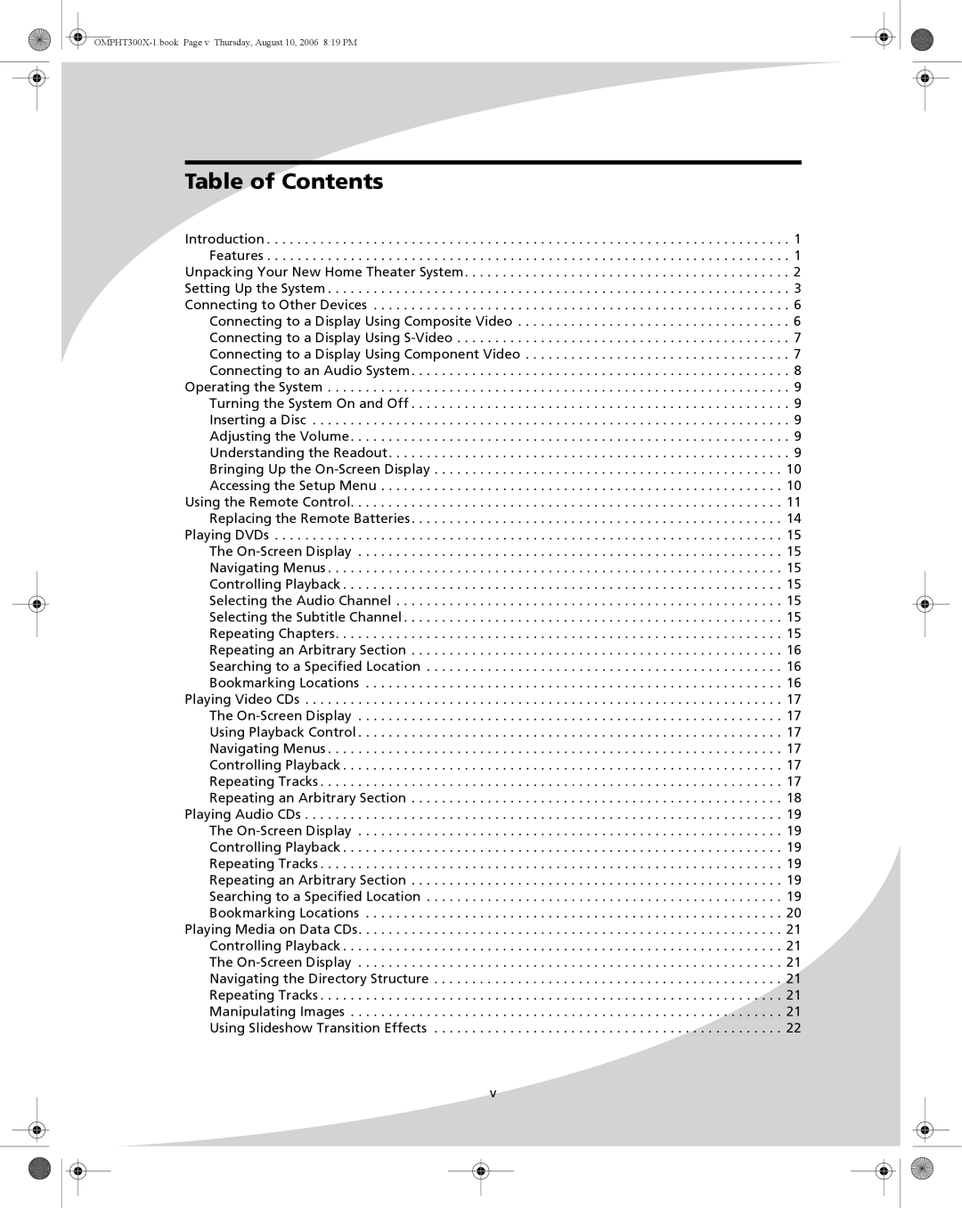 SpectronIQ PHT-300X user manual Table of Contents 