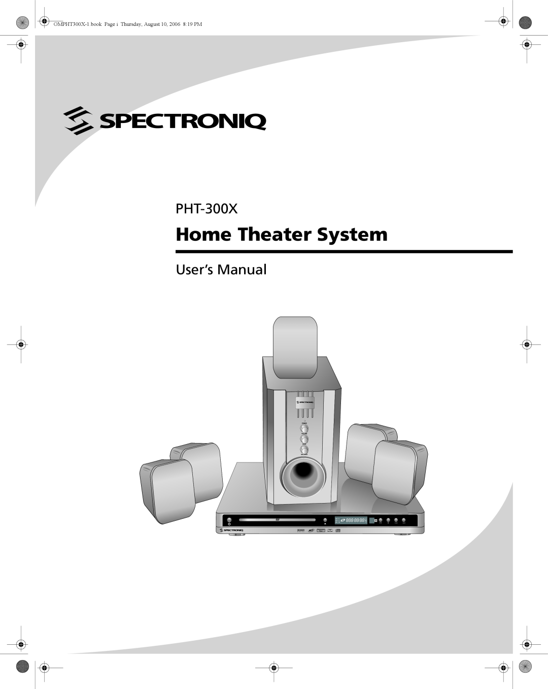 SpectronIQ PHT-300X user manual Home Theater System 