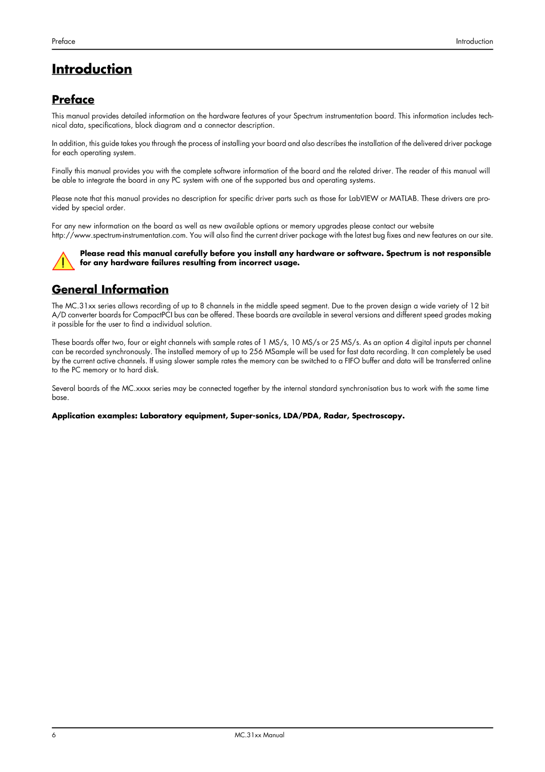 Spectrum Brands MC.31XX manual Introduction, Preface, General Information 