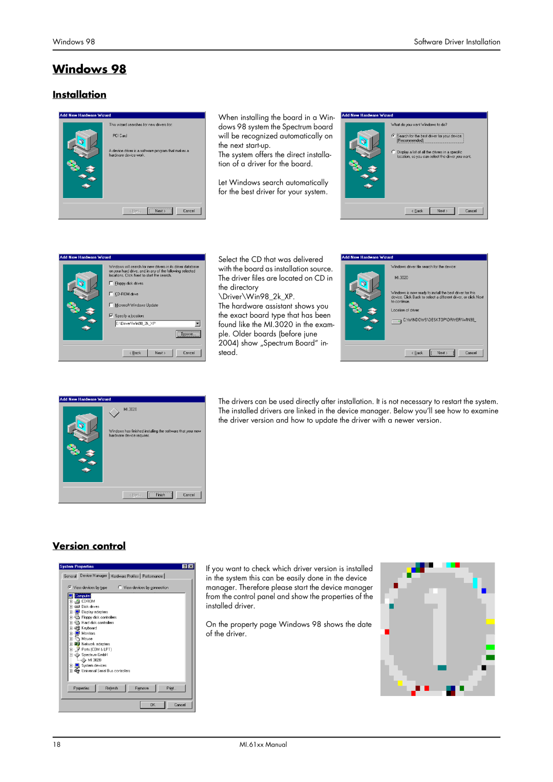 Spectrum Brands MI.61XX manual Windows, Installation, Version control 