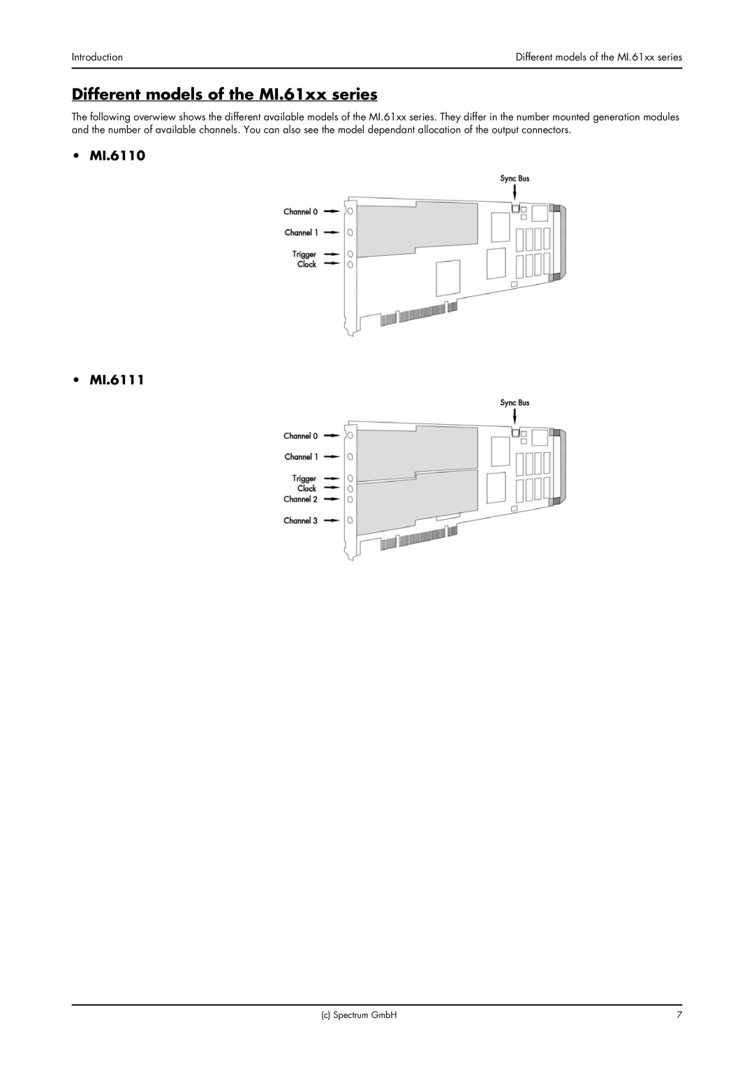 Spectrum Brands MI.61XX manual Different models of the MI.61xx series, MI.6110 MI.6111, Introduction 