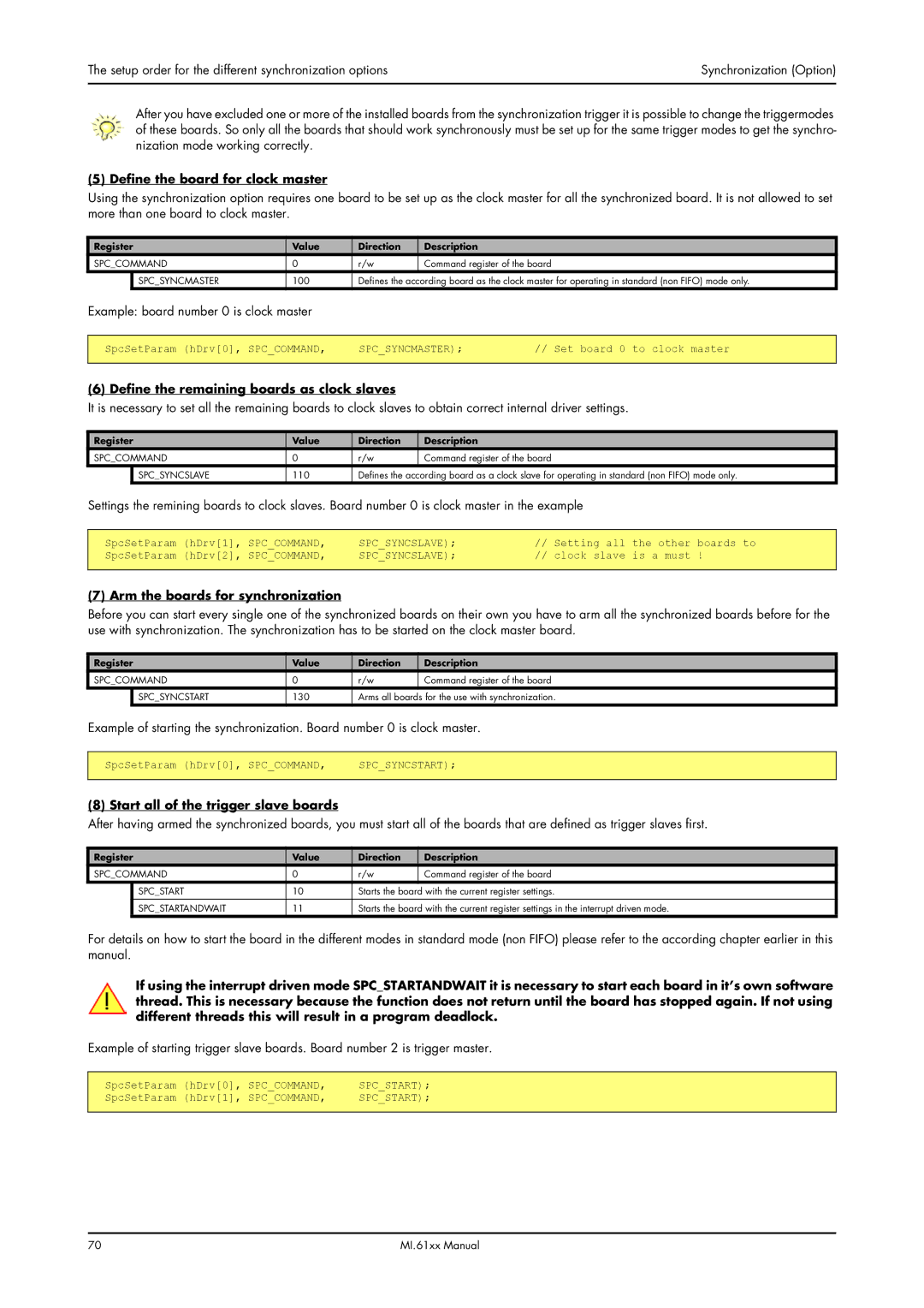 Spectrum Brands MI.61XX manual Define the board for clock master, Example board number 0 is clock master 