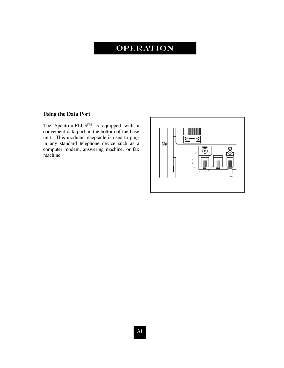 Spectrum Brands SP-400 manual Using the Data Port 