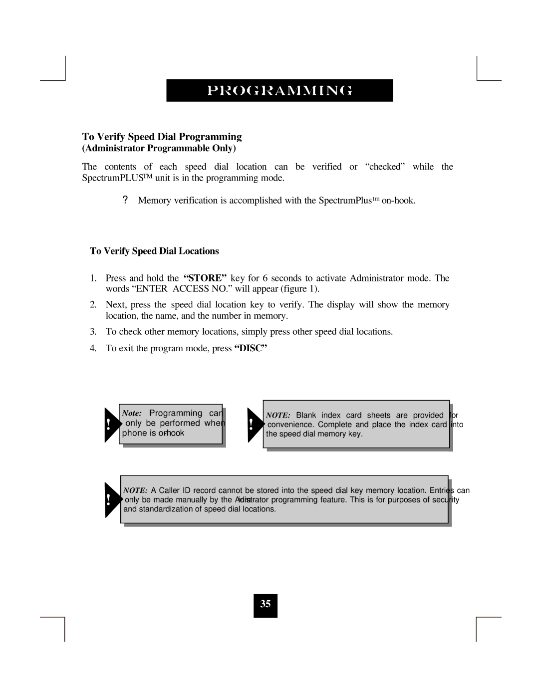 Spectrum Brands SP-550 manual To Verify Speed Dial Programming, To Verify Speed Dial Locations 