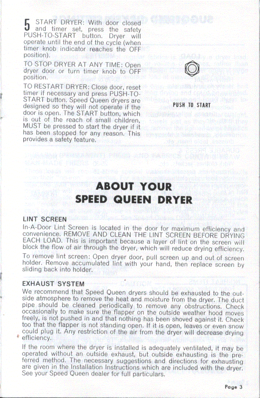 Speed Queen DE3270, DE3271 manual 