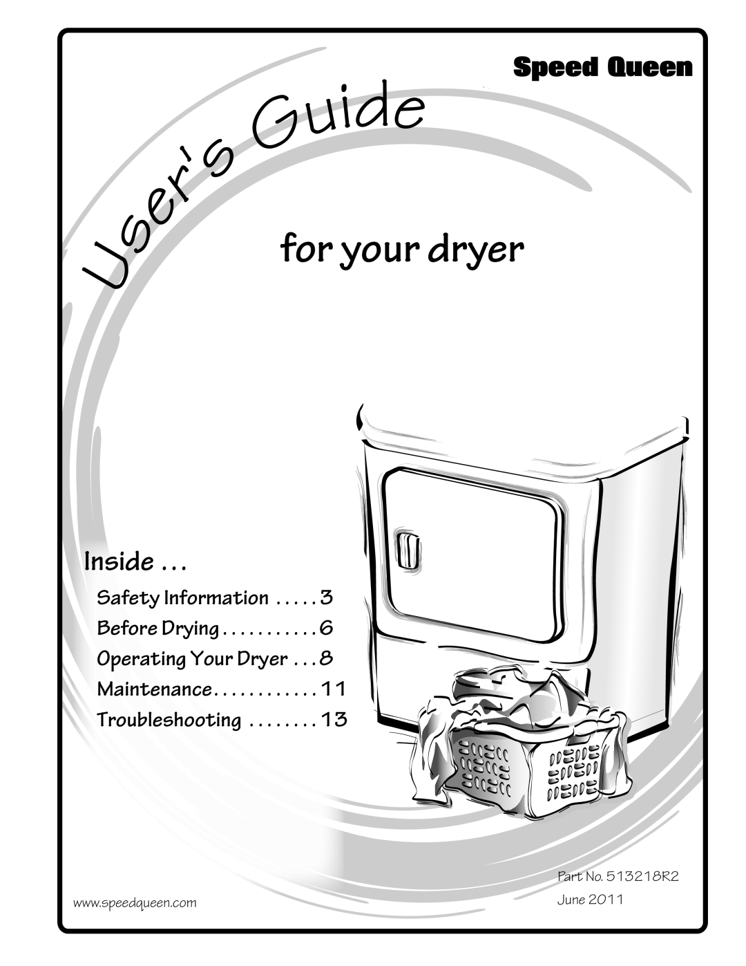 Speed Queen HVR-M15N/M15P manual For your dryer 