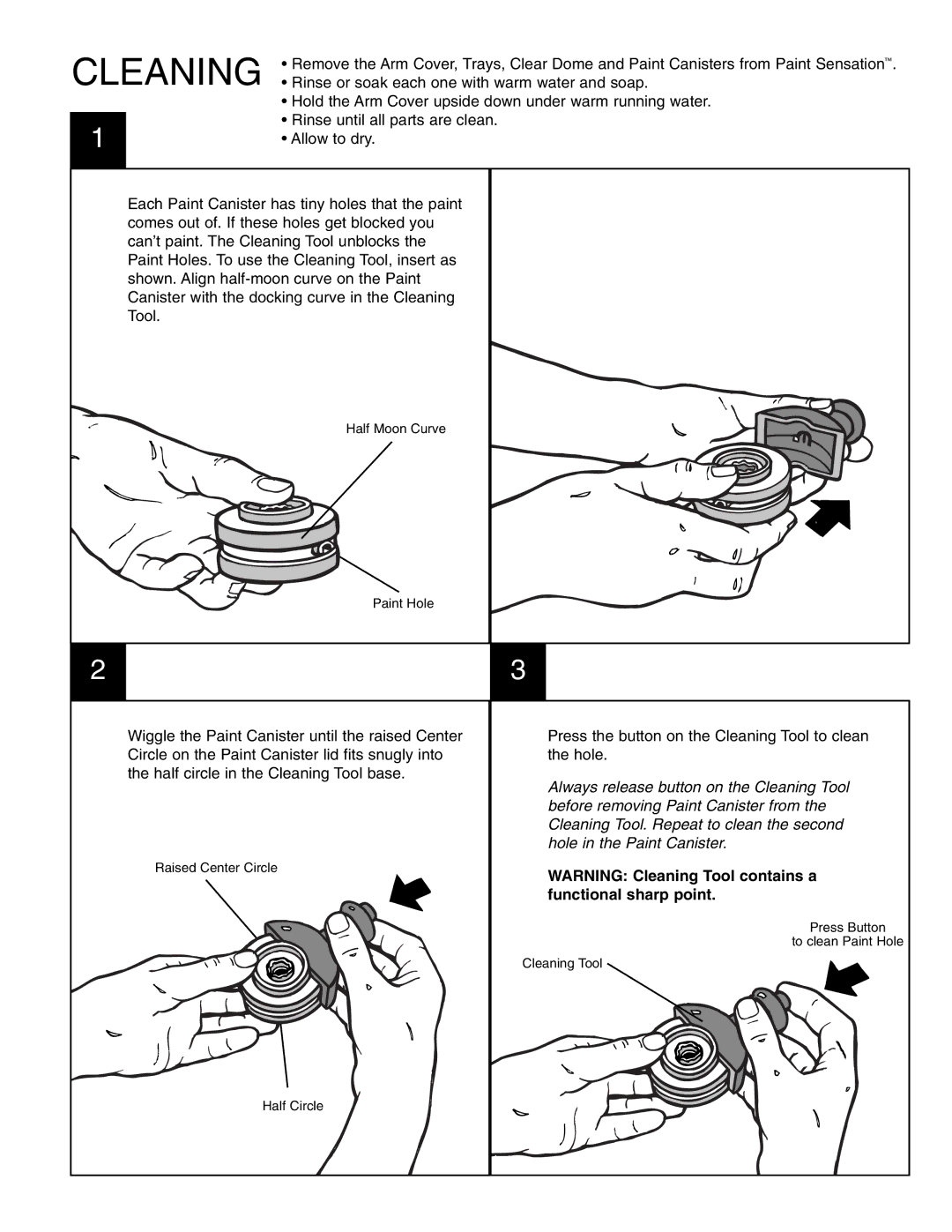 Spin Master Paint Sensation manual Cleaning 