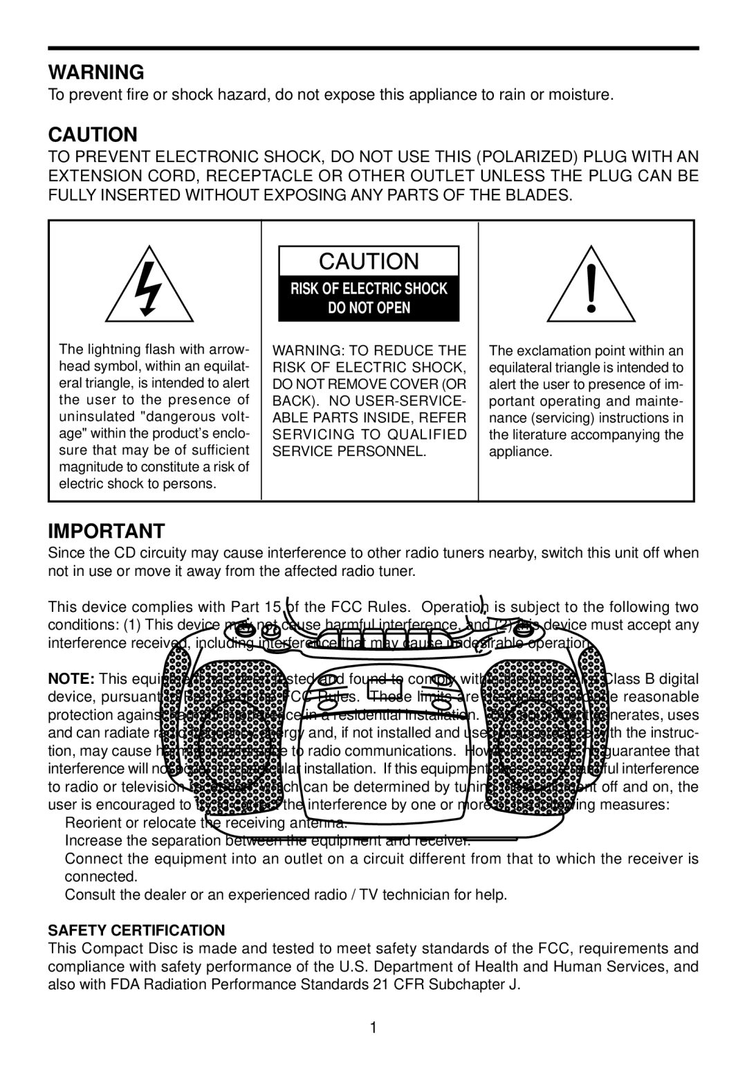 Spirit 1776 instruction manual Do not Open 