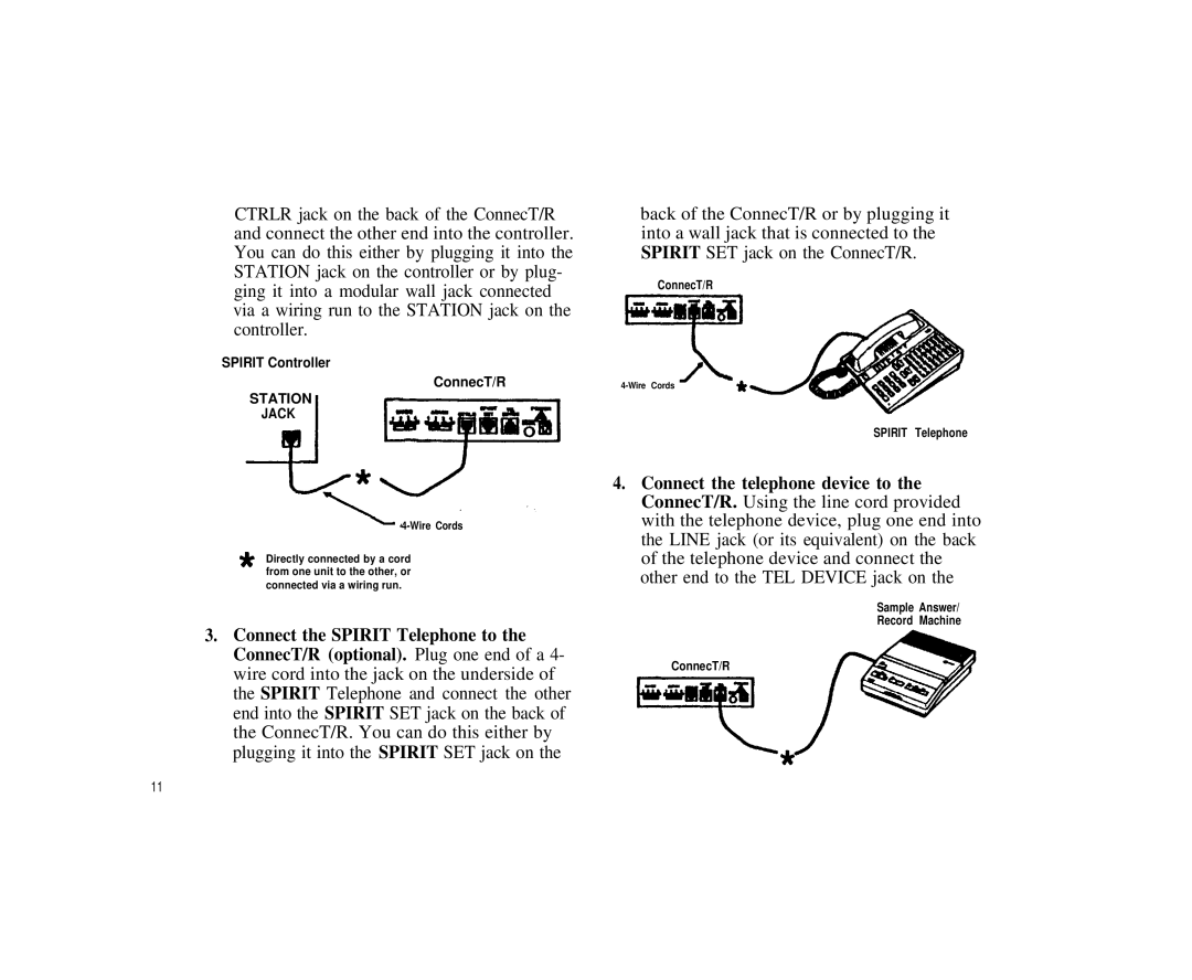 Spirit Communications System ConnecT/R owner manual Station Jack 