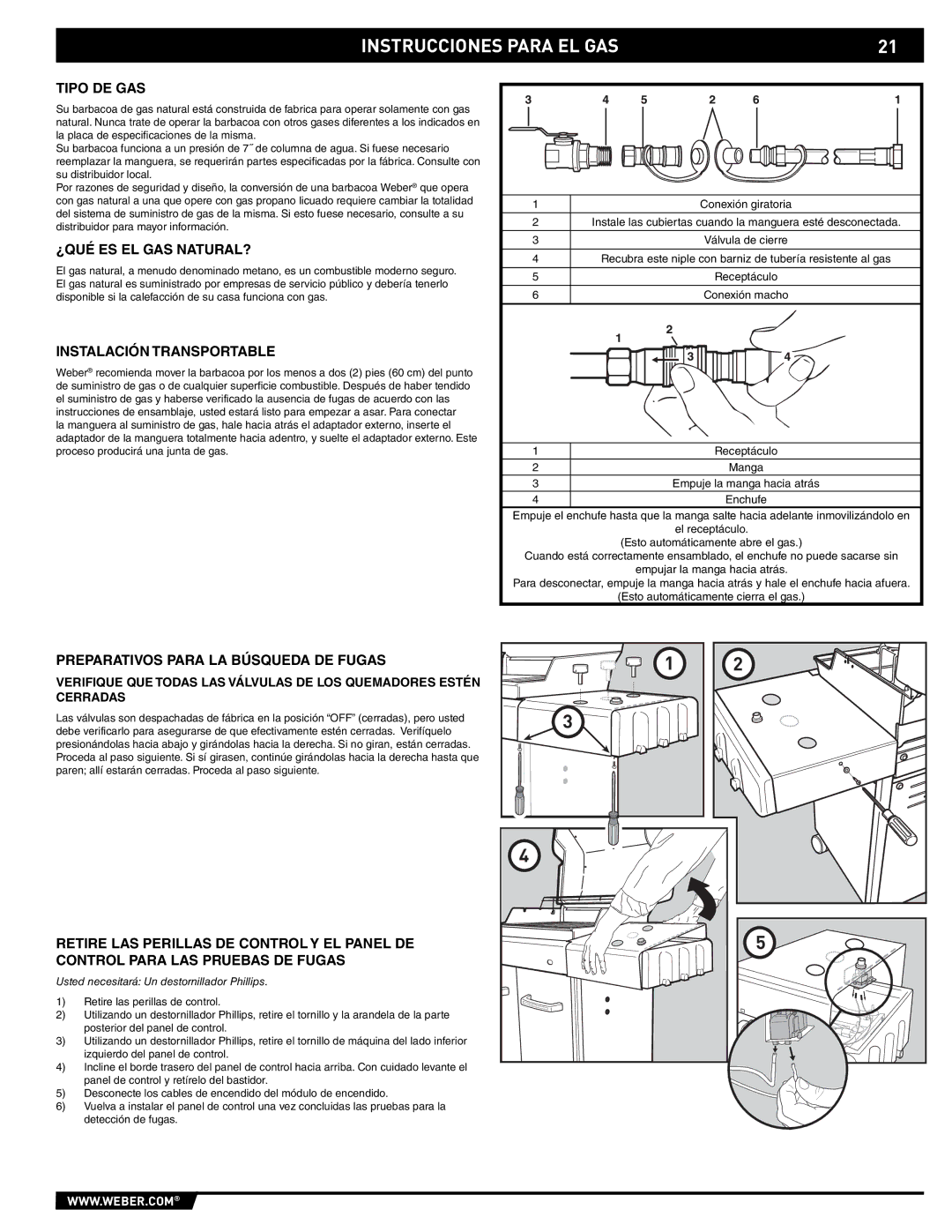 Spirit E/EP - 210/310 manual Tipo DE GAS, ¿Qué Es El Gas Natural?, Instalación Transportable 