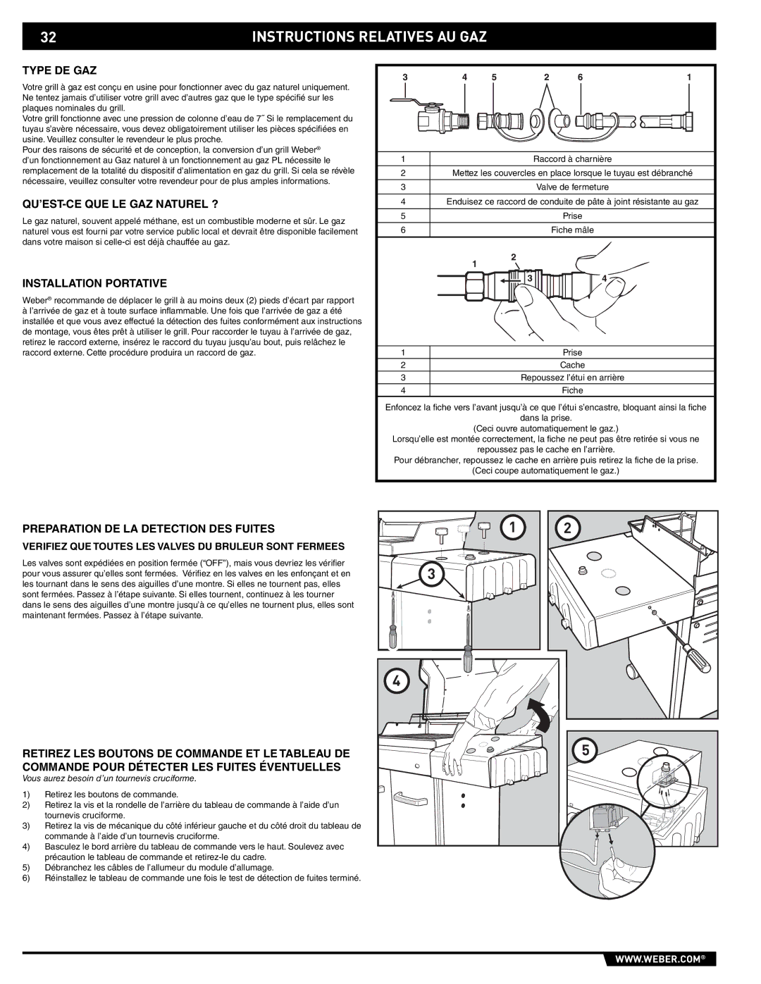 Spirit E/EP - 210/310 manual Type DE GAZ, QU’EST-CE QUE LE GAZ Naturel ?, Installation Portative 