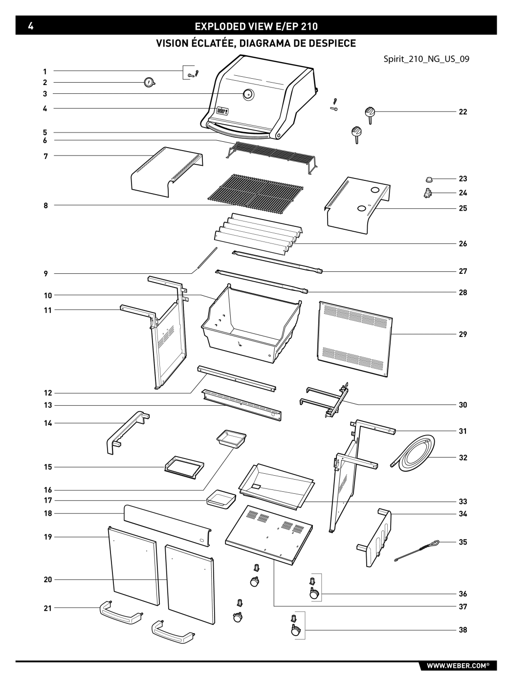 Spirit E/EP - 210/310 manual Exploded View E/EP 