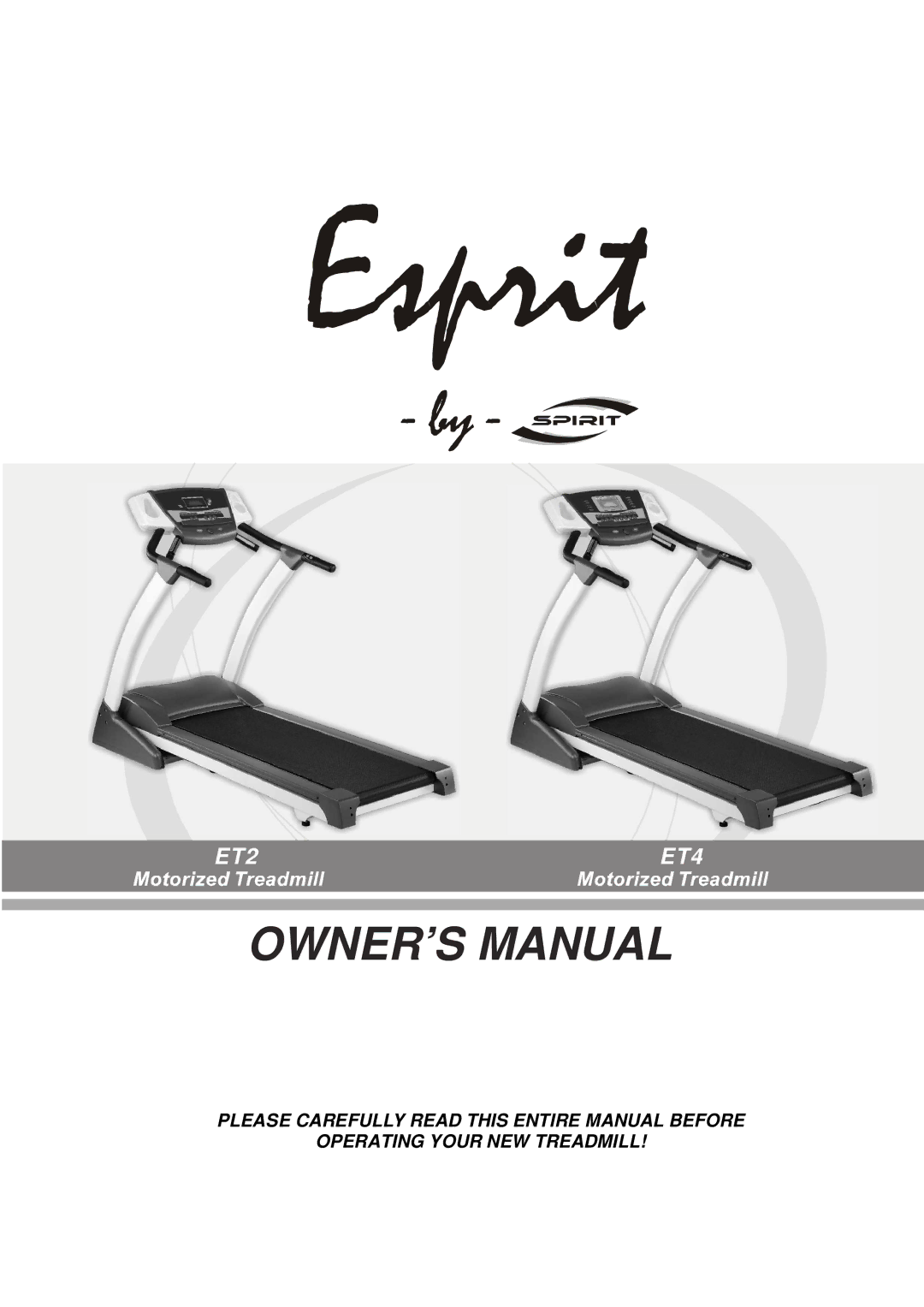 Spirit owner manual ET2 ET4 