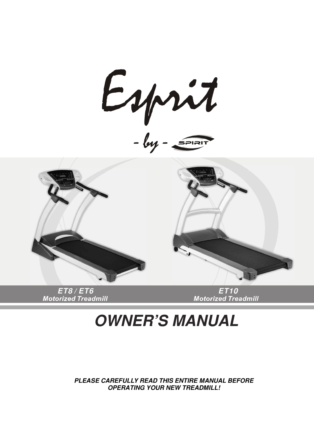 Spirit owner manual ET8 / ET6 ET10 