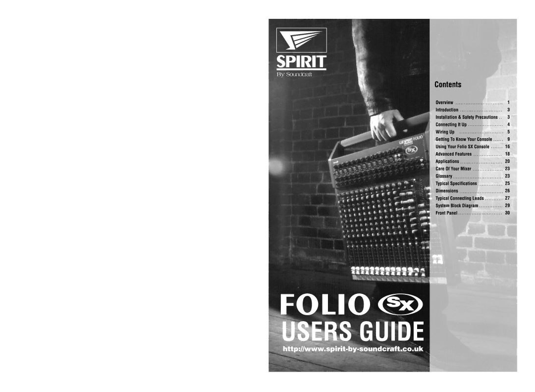 Spirit FOLIO SX mixer manual 