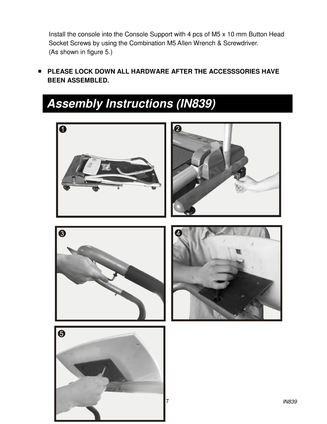 Spirit owner manual Assembly Instructions IN839 