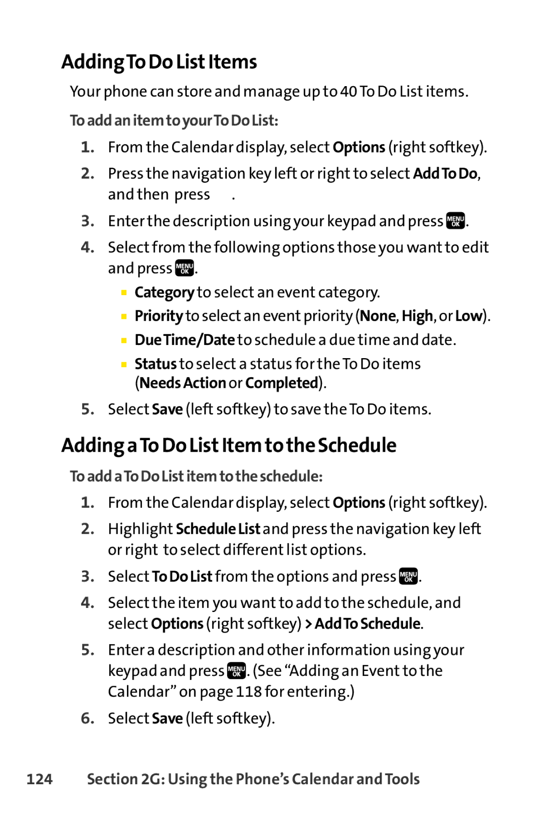 Spirit M1 manual AddingTo Do ListItems, Adding aTo Do ListItem to the Schedule, ToaddanitemtoyourToDoList 