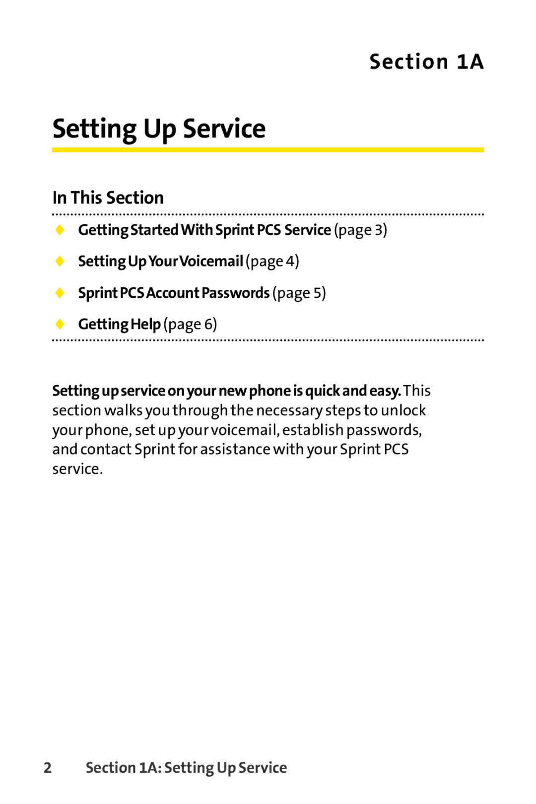 Spirit M1 manual Setting Up Service, This Section 