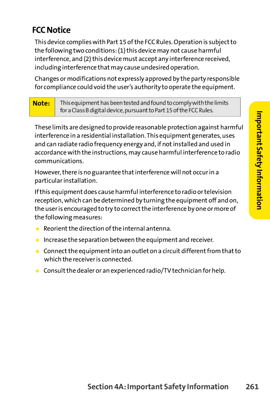 Spirit M1 manual FCCNotice, 261 