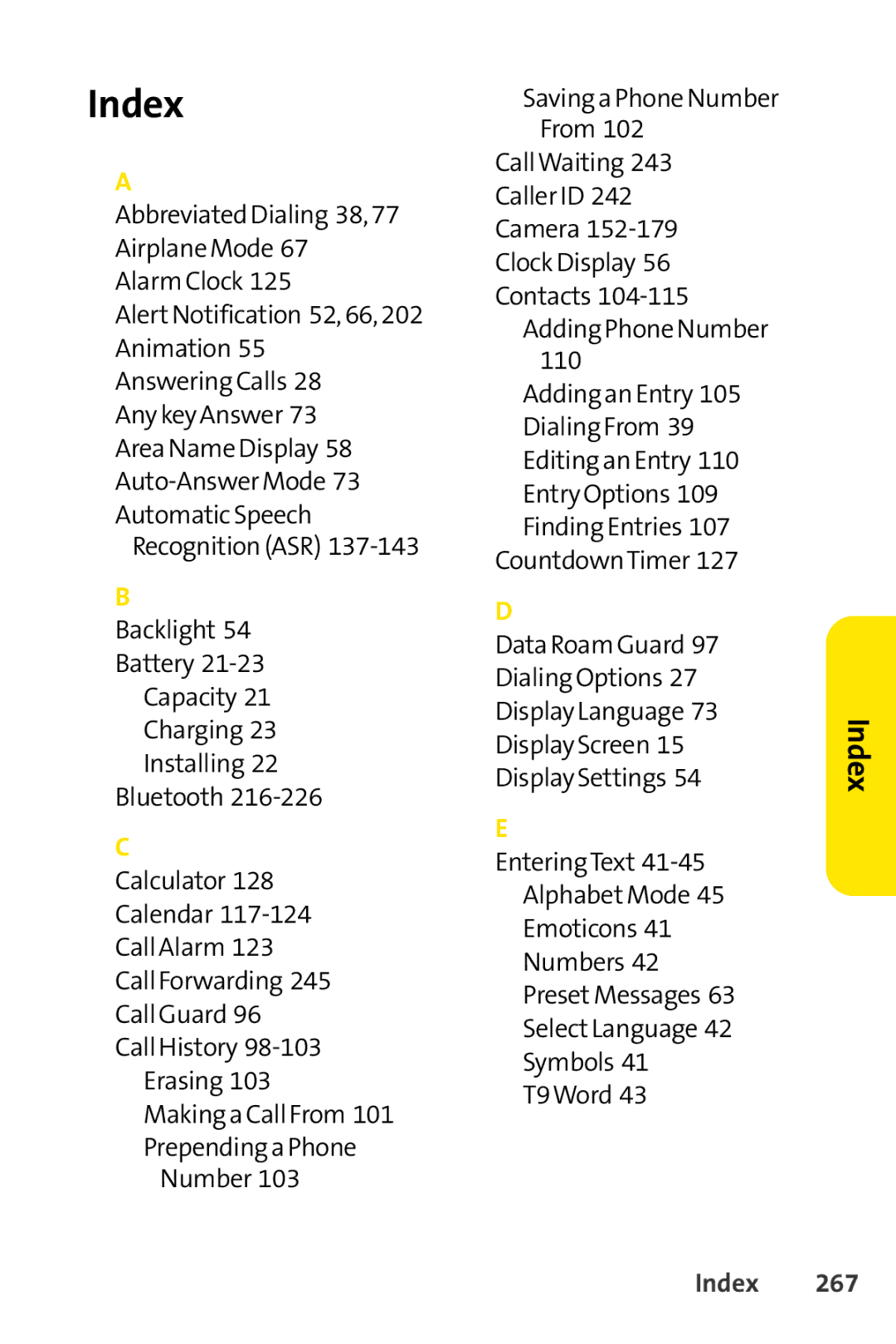 Spirit M1 manual Index 