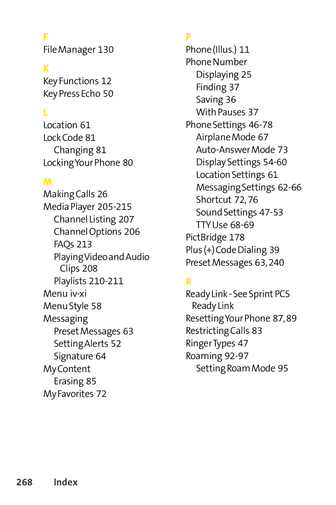 Spirit M1 manual Index 