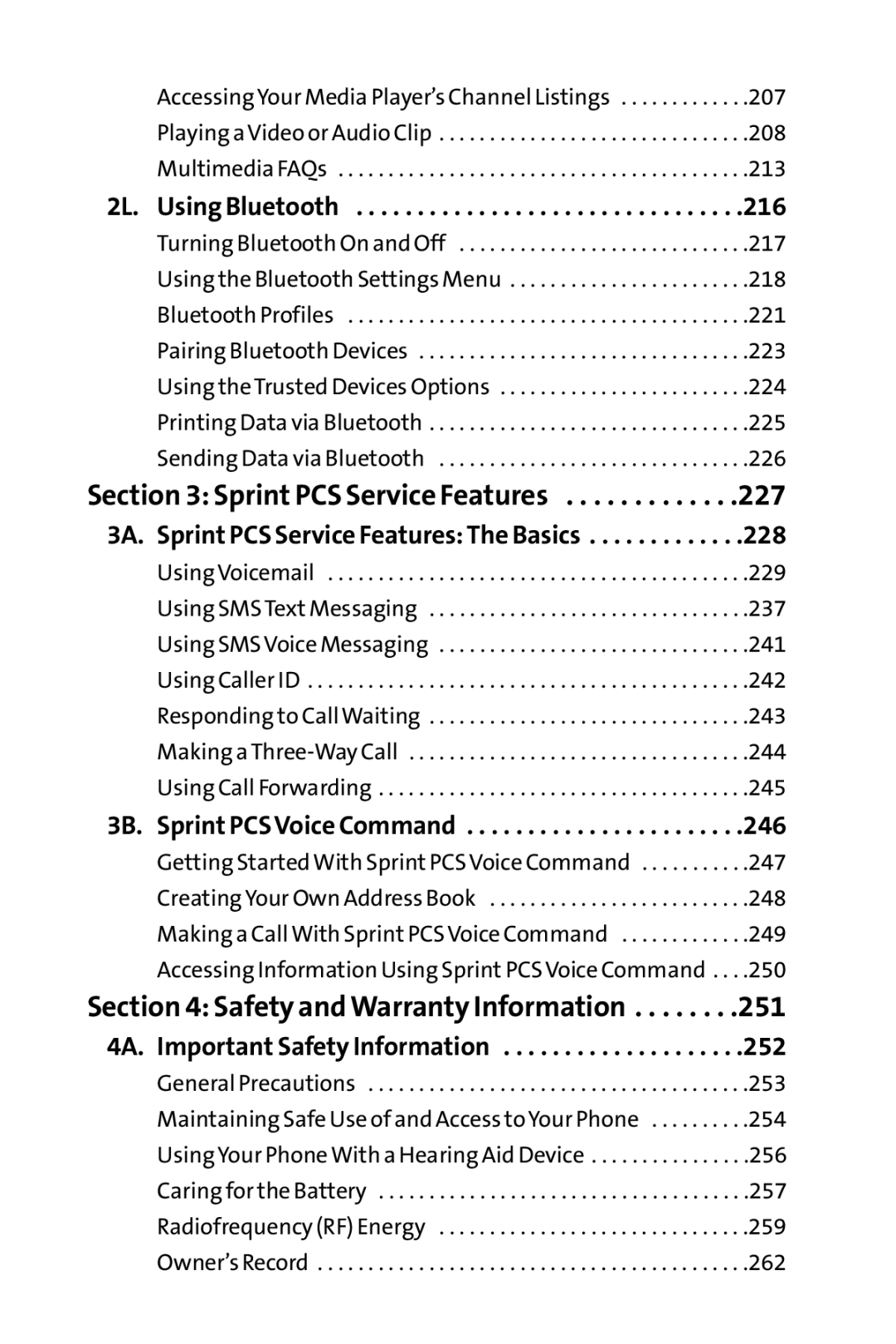 Spirit M1 manual 227, 251 