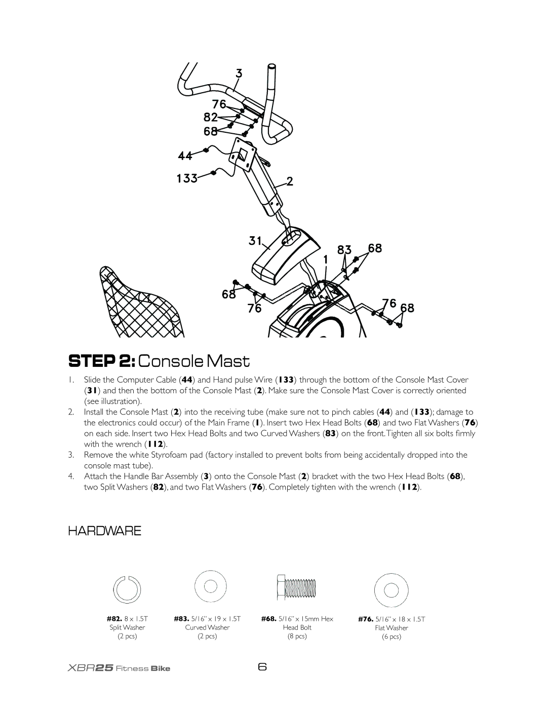 Spirit XBR25 owner manual Console Mast 