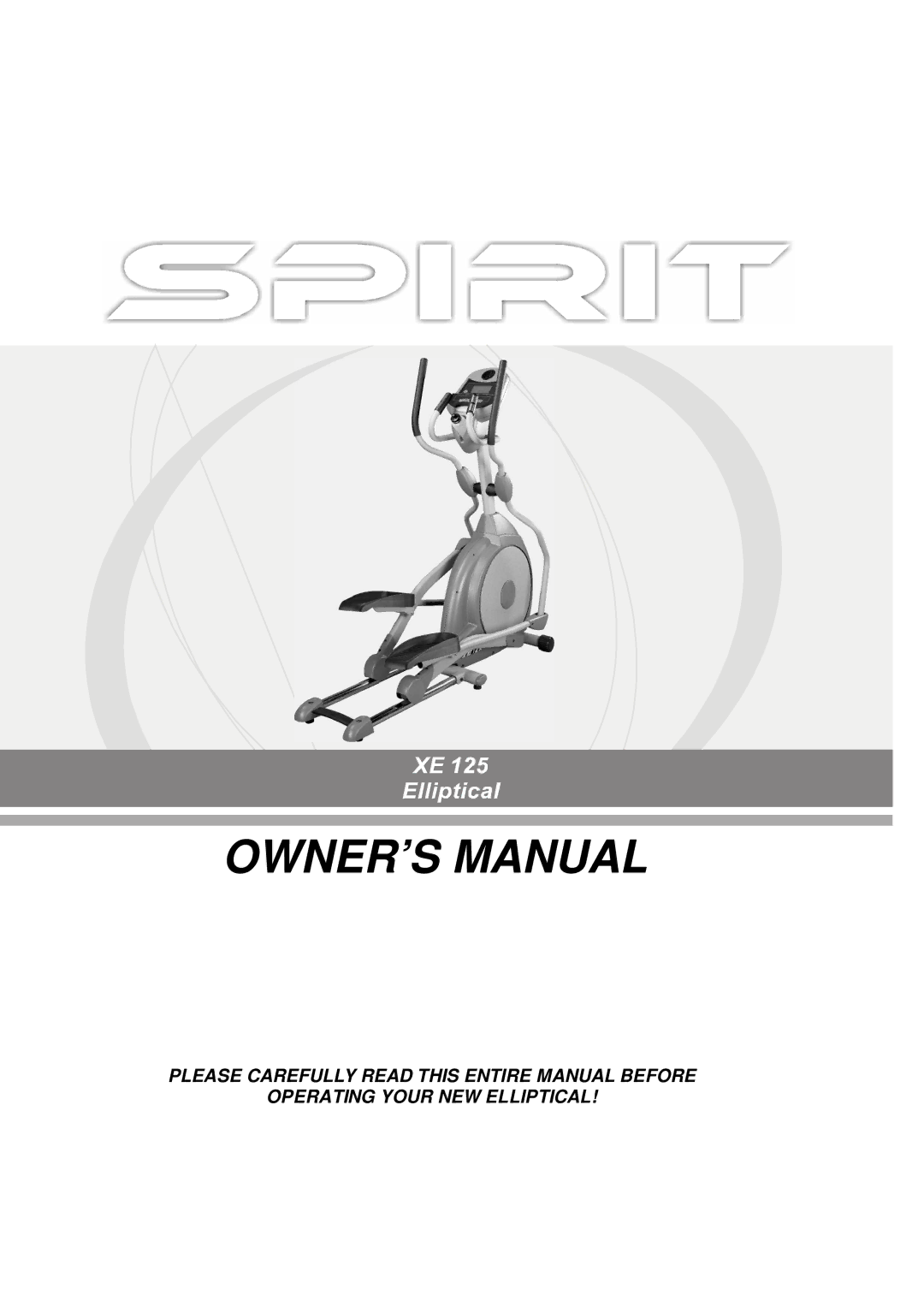 Spirit XE 125 owner manual 