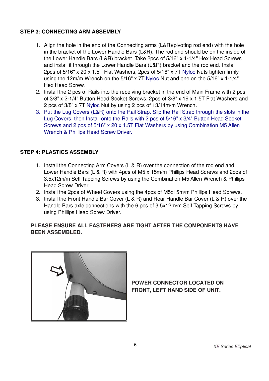 Spirit XE 125 owner manual Connecting ARM Assembly 