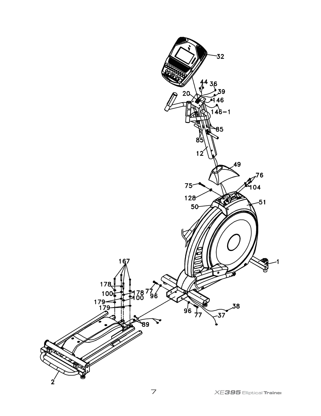 Spirit XE395 owner manual XE 395 Elliptical Trainer 