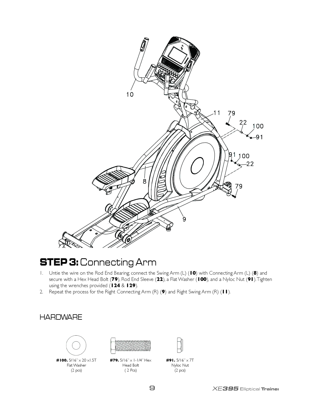 Spirit XE395 owner manual Connecting Arm 