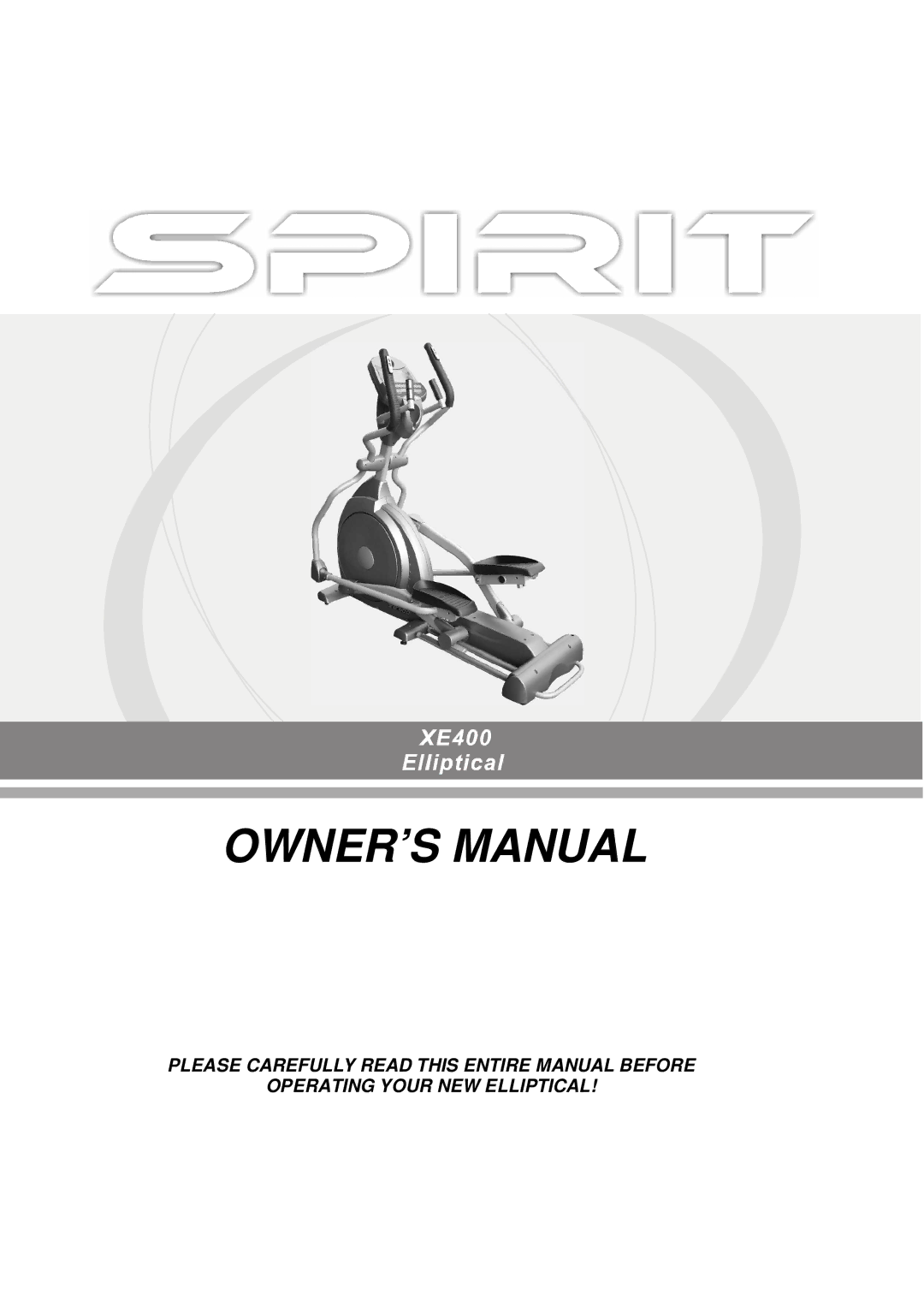 Spirit XE400 owner manual 