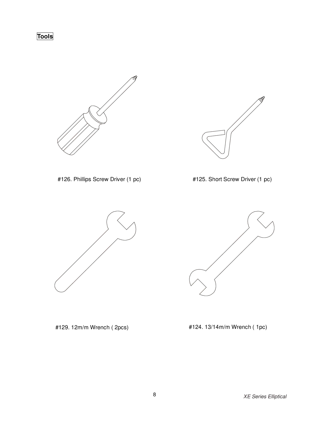 Spirit XE400 owner manual Tools 