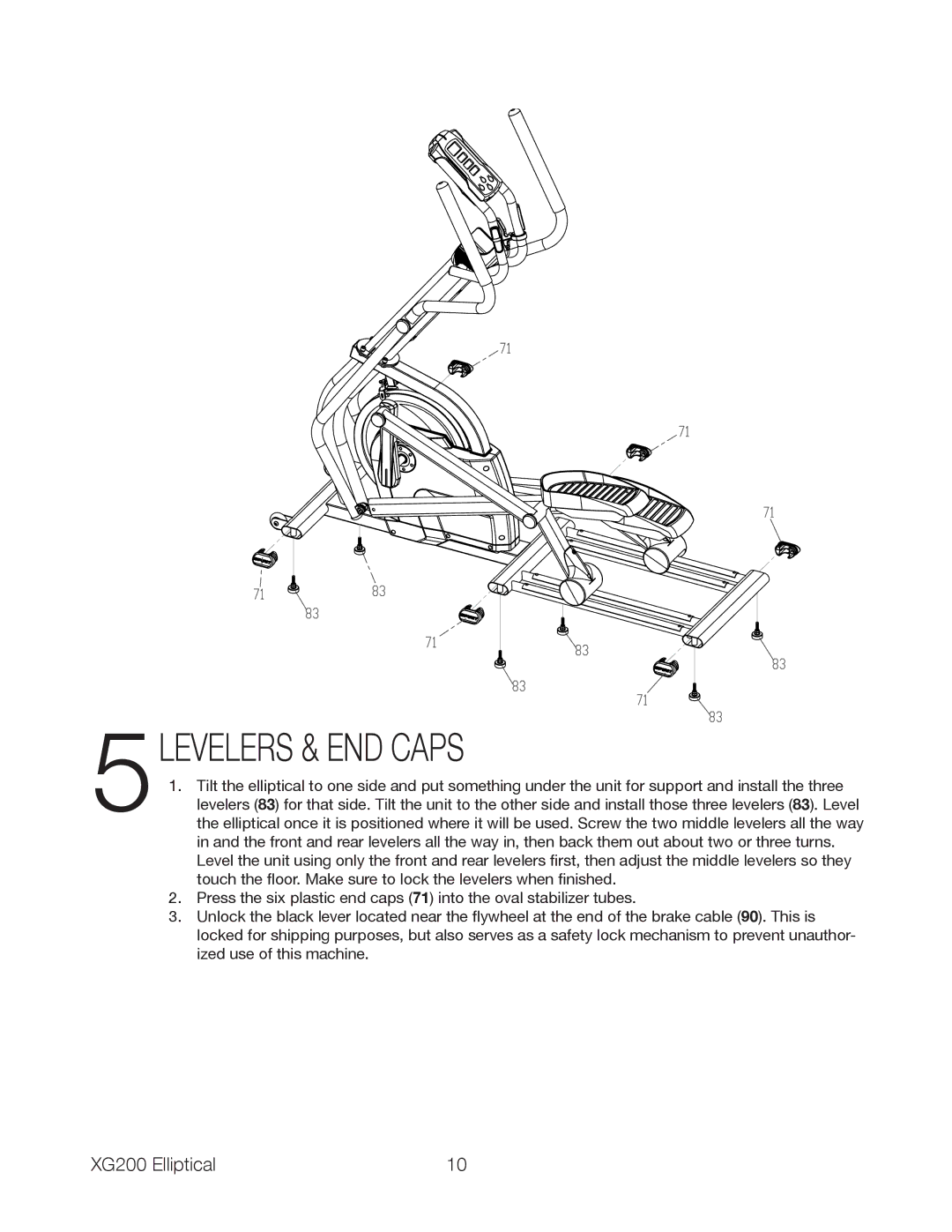 Spirit XG200 owner manual 5LEVELERS & END Caps 