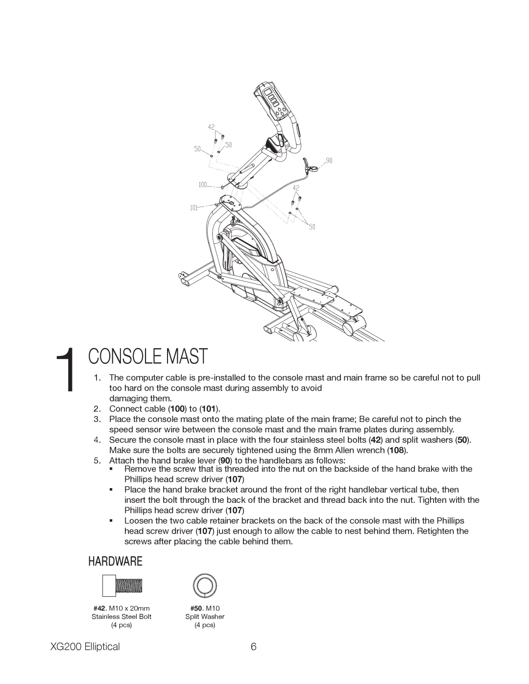 Spirit XG200 owner manual 1CONSOLE Mast 