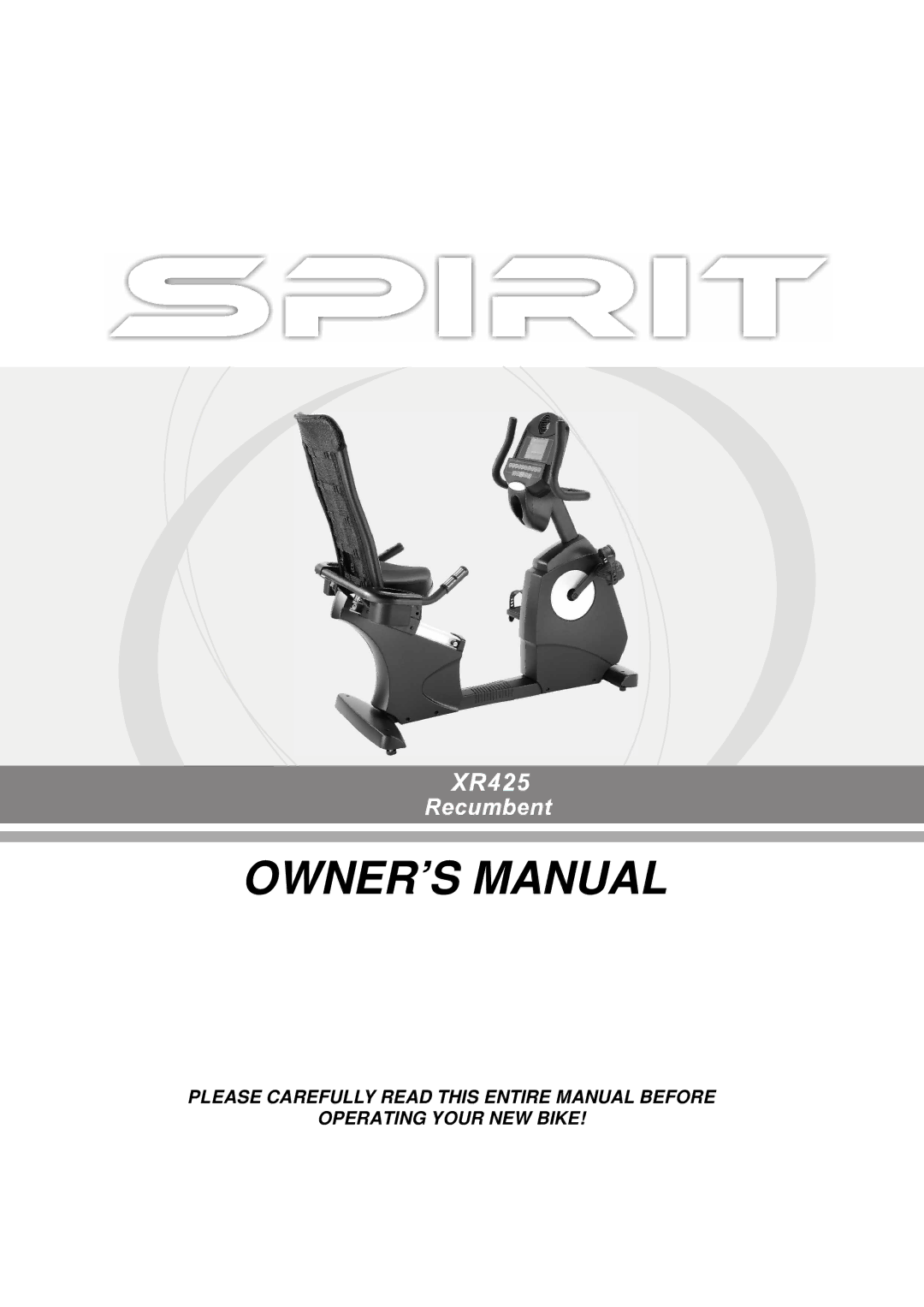 Spirit XR425 owner manual 