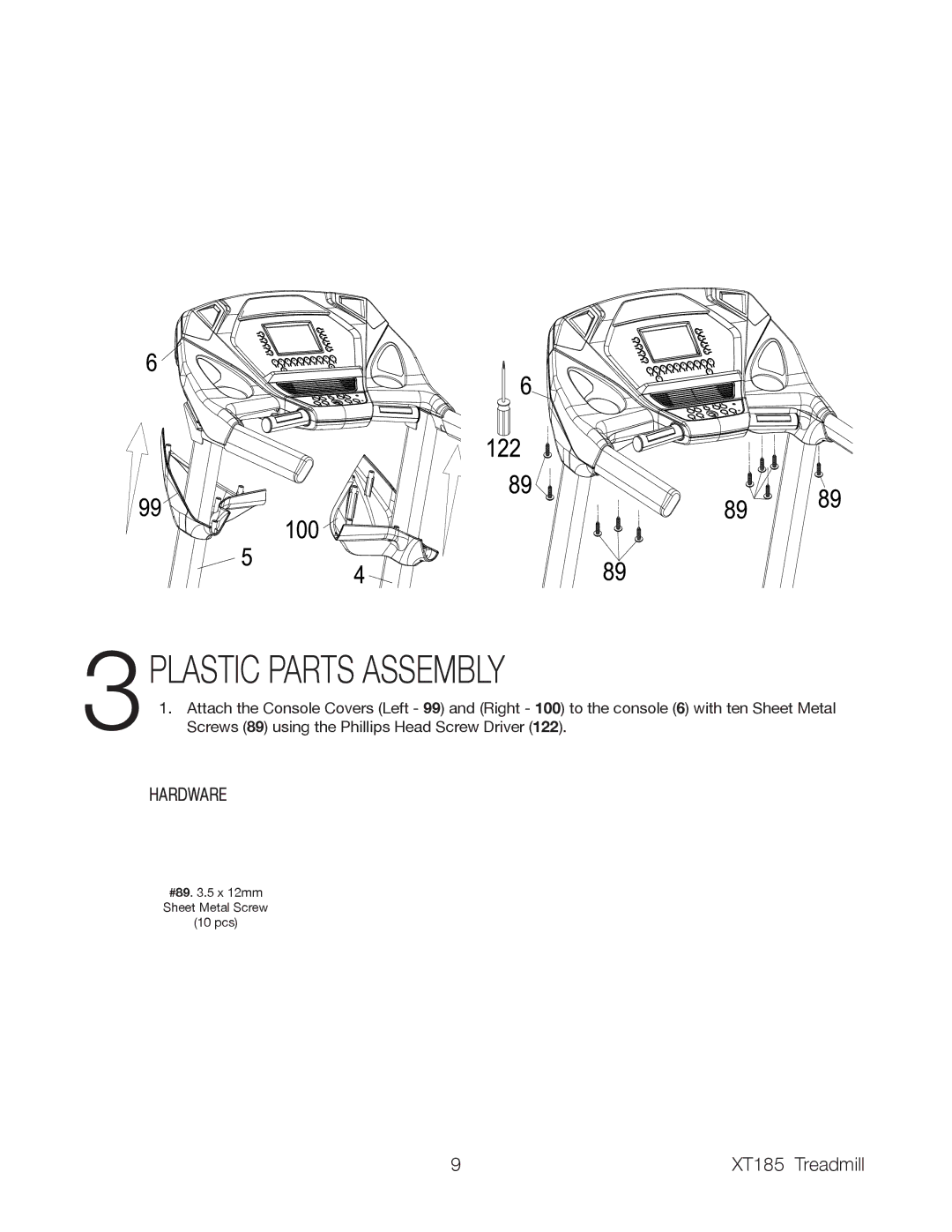 Spirit XT185 owner manual 3PLASTIC Parts Assembly 