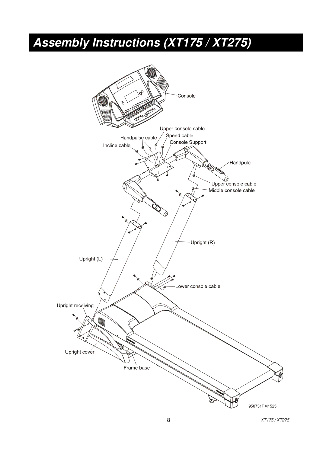 Spirit XT2751 owner manual Assembly Instructions XT175 / XT275 