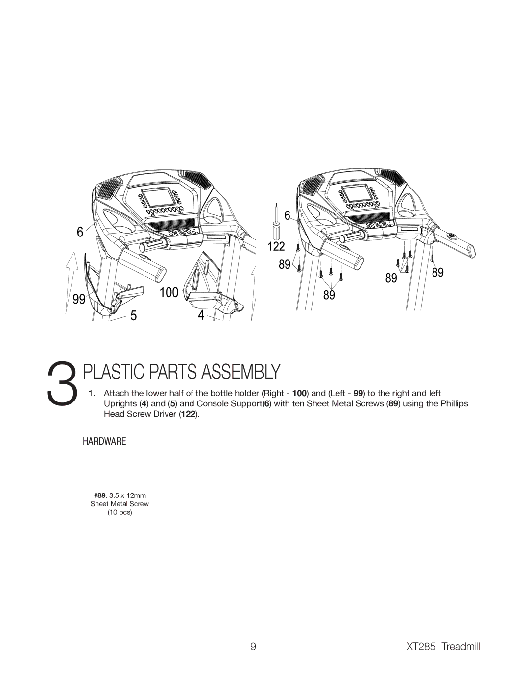 Spirit XT285 owner manual 3PLASTIC Parts Assembly 