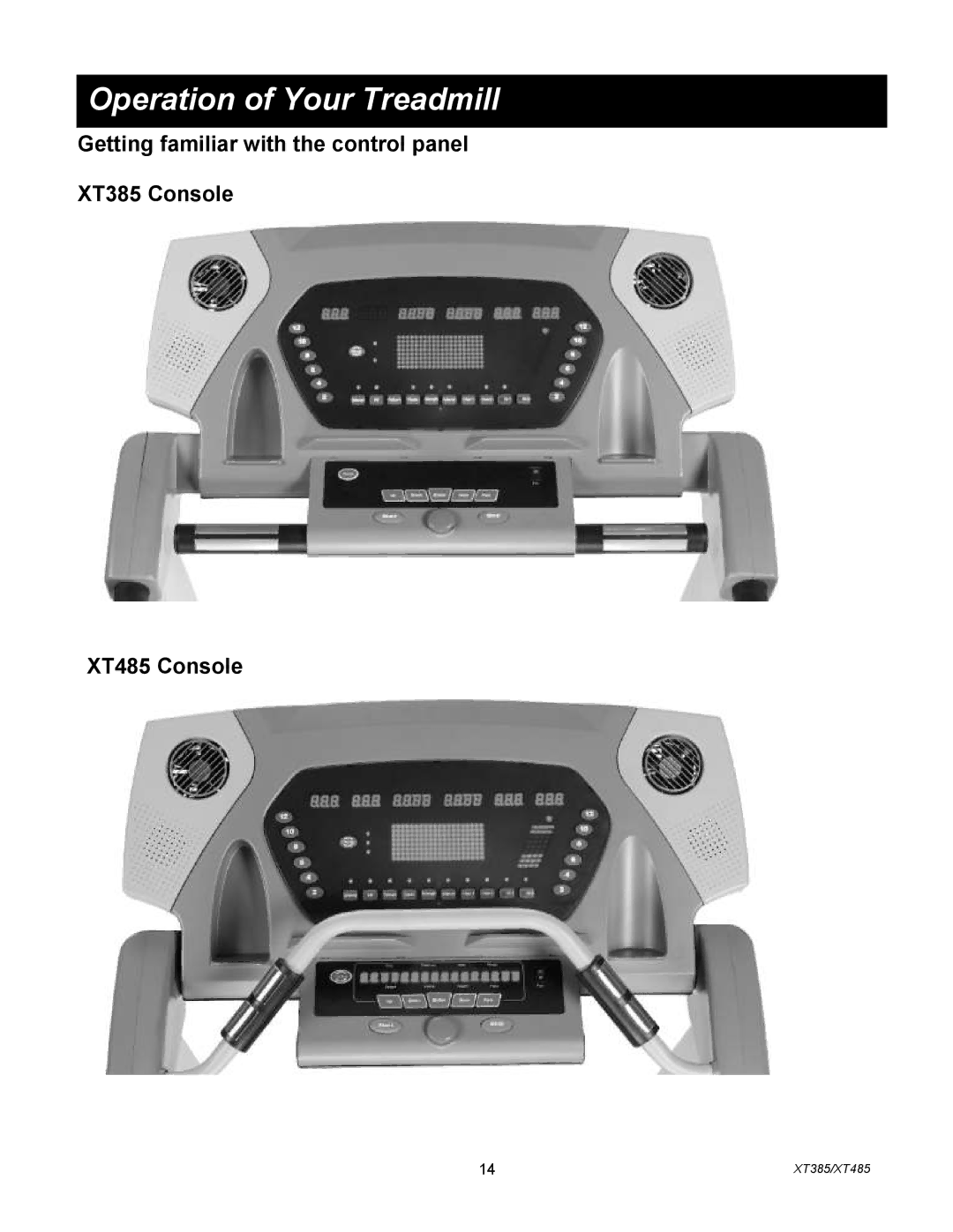 Spirit XT4851, XT385 owner manual Operation of Your Treadmill 