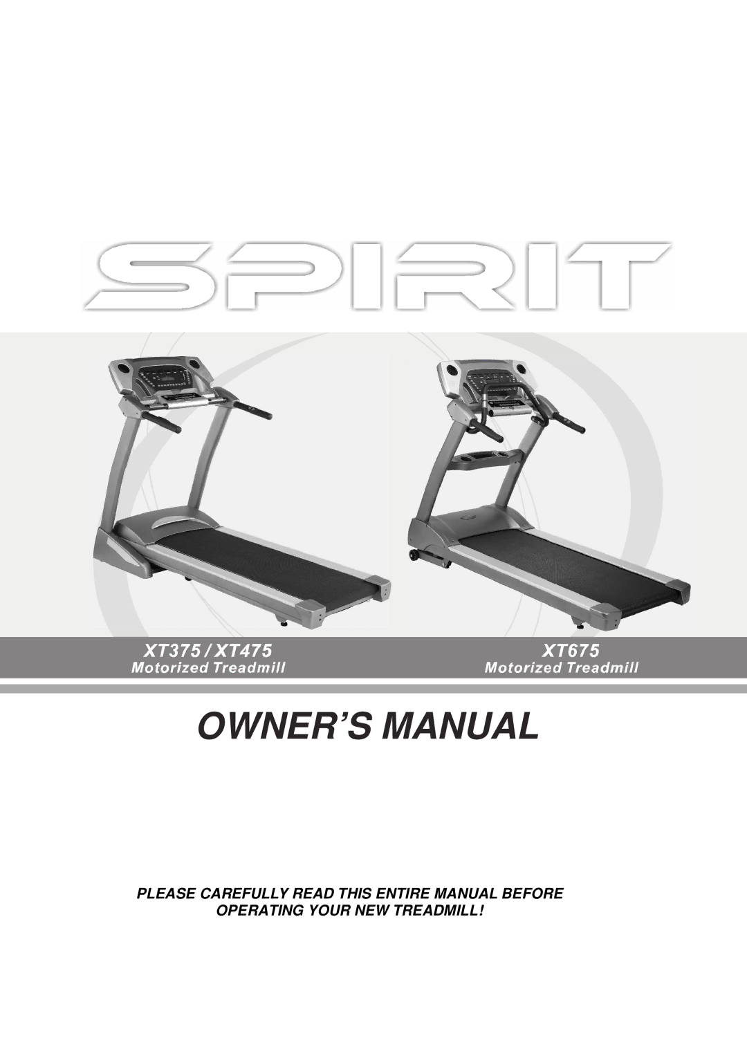 Spirit XT675, XT475, XT375 owner manual 