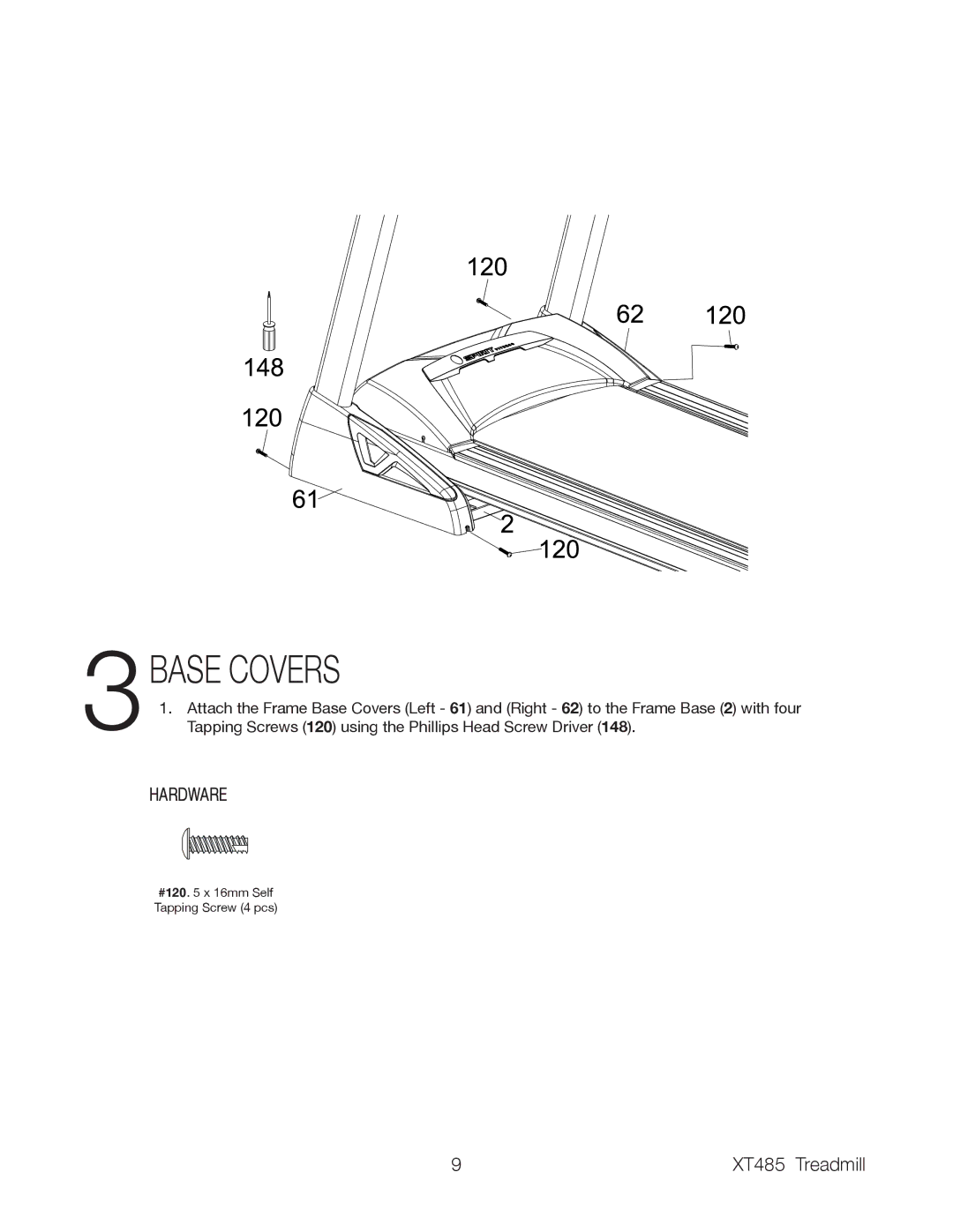 Spirit XT485 owner manual 3BASE Covers 