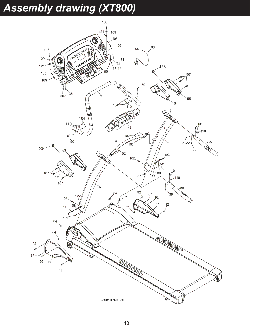 Spirit XT600 owner manual Assembly drawing XT800 