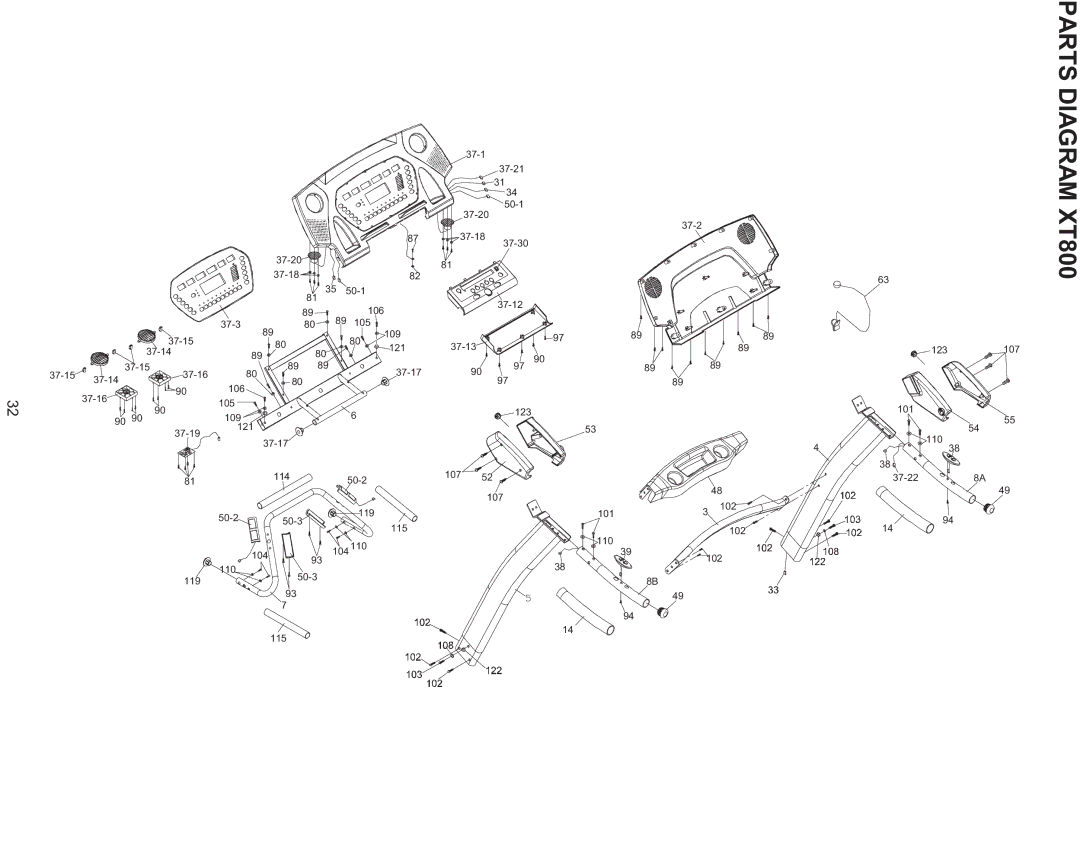 Spirit XT600 owner manual Parts Diagram, XT800 