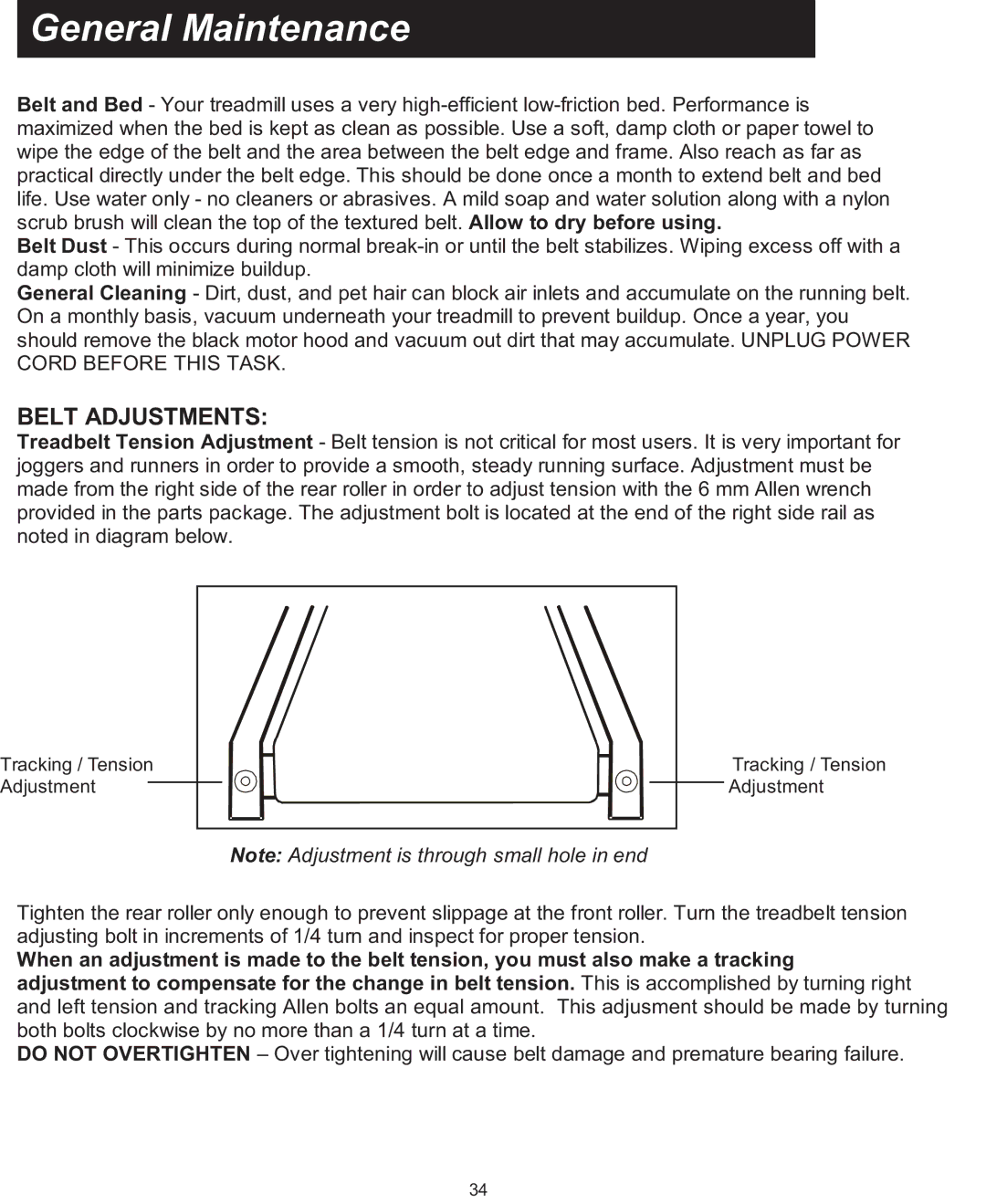 Spirit XT600 owner manual General Maintenance, Belt Adjustments 