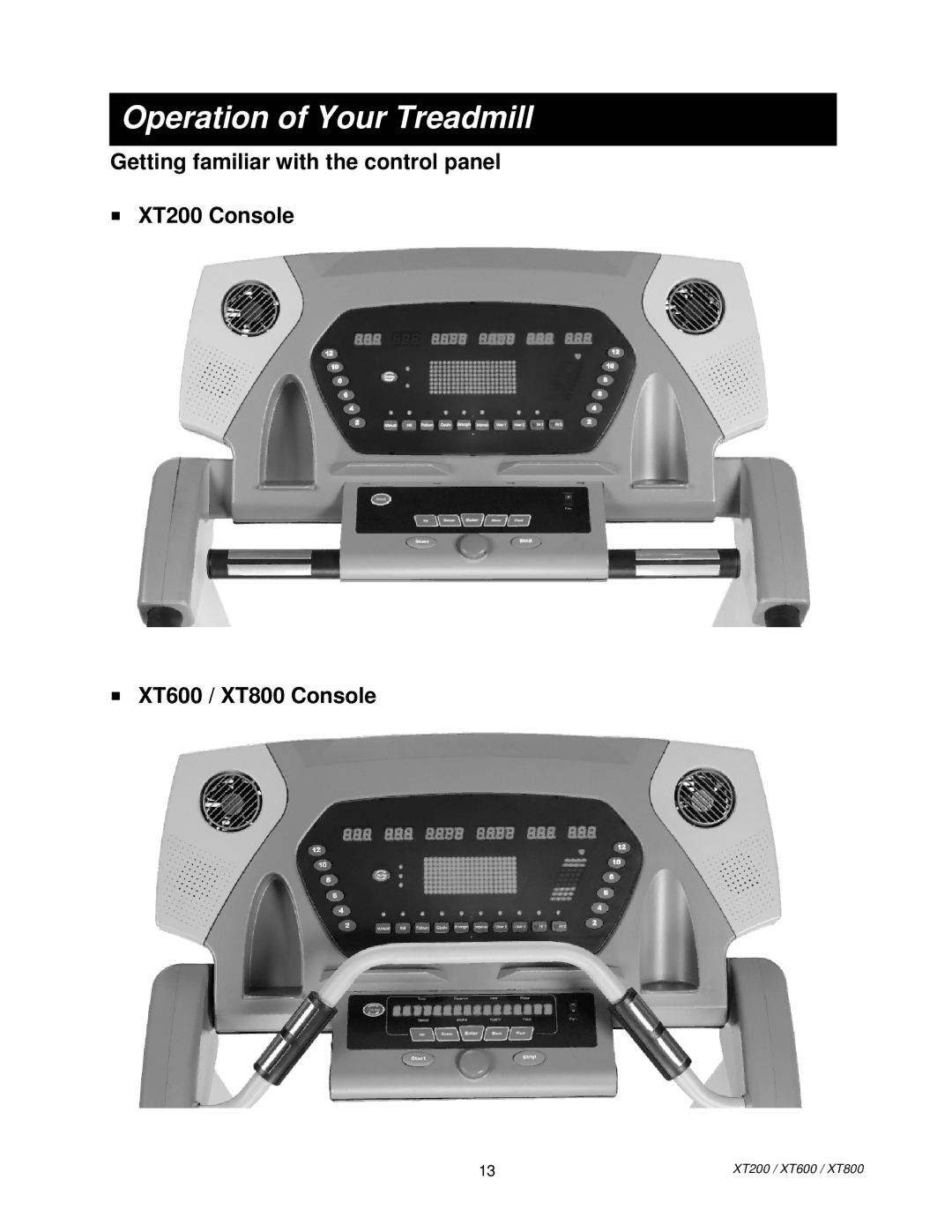 Spirit XT80013 manual Operation of Your Treadmill 