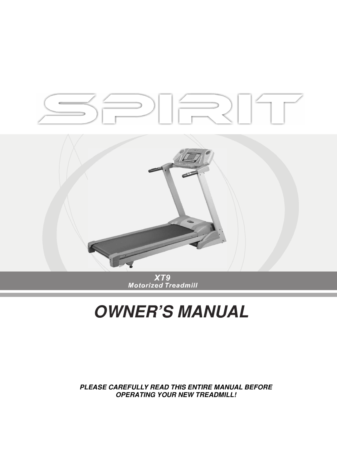 Spirit xt9 owner manual 