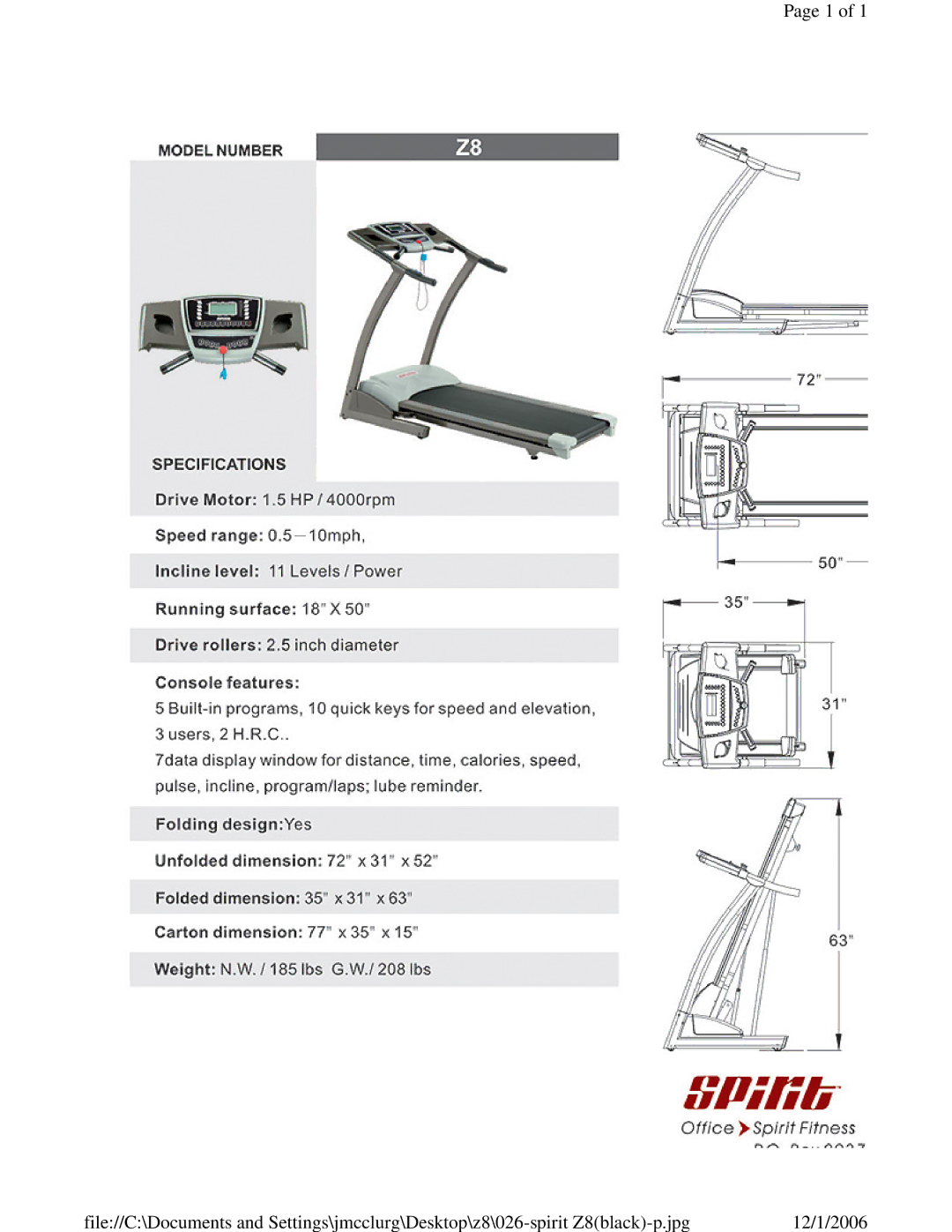 Spirit Z8 manual 